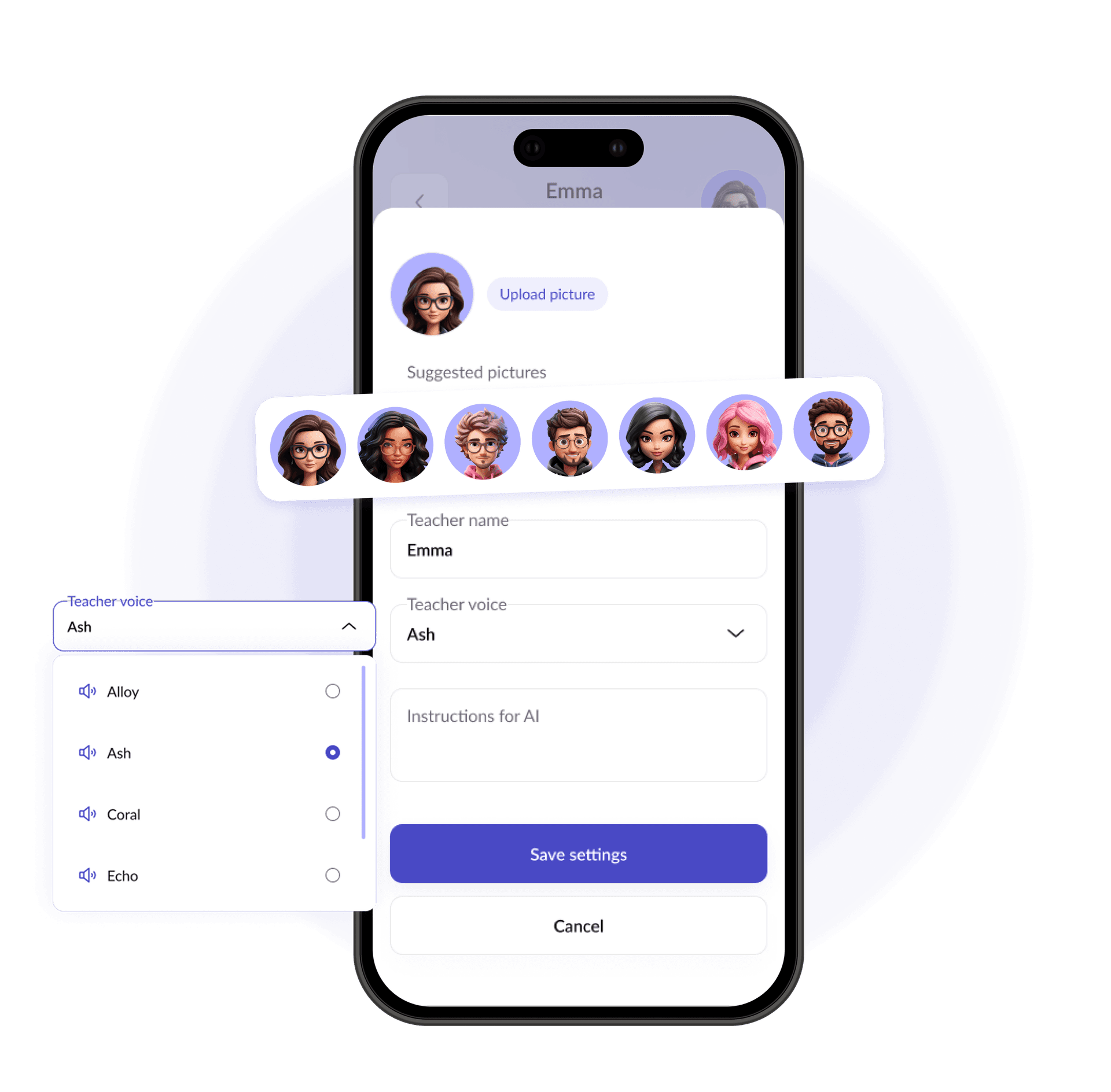 Realistic Voice & Customizable Teacher